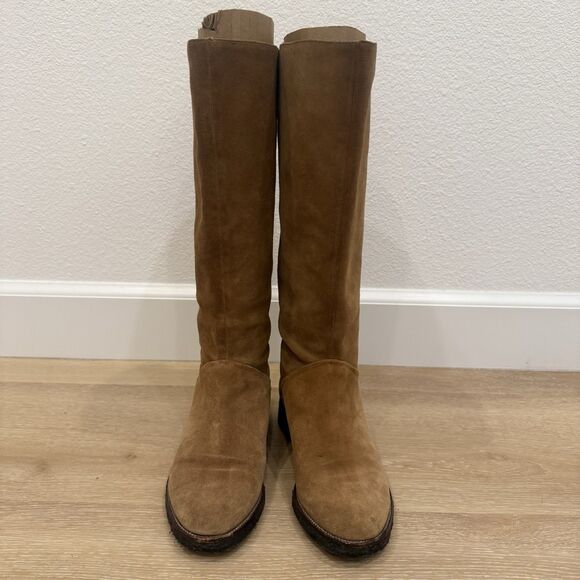 KORS Michael Kors Flat Tan Suede Pull-On Knee-High Boots Sz 6 - Picture 12 of 12